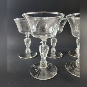 Rhine Wine Glass Eagle Stem Colonial Inspiration set of 5
